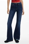 Desigual Flare Leg Jeans In Blue