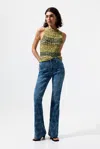Desigual Flared Denim Trousers In Multi