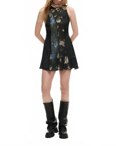 Desigual Flared Sleeveless A-line Dress In Black