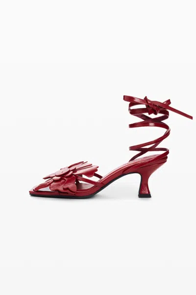 Desigual Floral Appliqué Sandal In Red