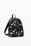 Desigual Floral Backpack S In Black