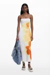 Desigual Floral Bandeau Dress In White