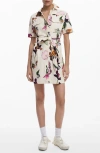 DESIGUAL DESIGUAL FLORAL BELTED MINI SHIRTDRESS