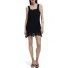 Desigual Floral Cotton Crochet Minidress In Black
