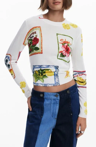 DESIGUAL DESIGUAL FLORAL CREWNECK SWEATER