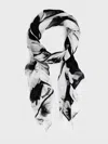 Desigual Floral Denim Foulard Scarf In Black & White In Black