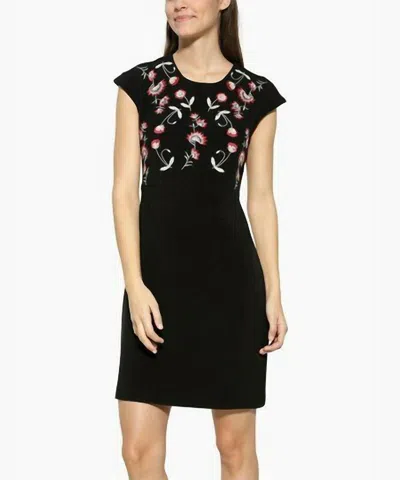 Desigual Floral Embroidered Sheath Dress In Black