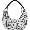 Desigual Floral Embroidered Shoulder Bag In Black