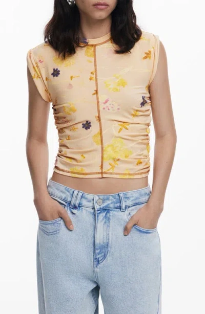 DESIGUAL DESIGUAL FLORAL EXPOSED SEAM TOP