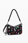 Desigual Floral Handbag In Black