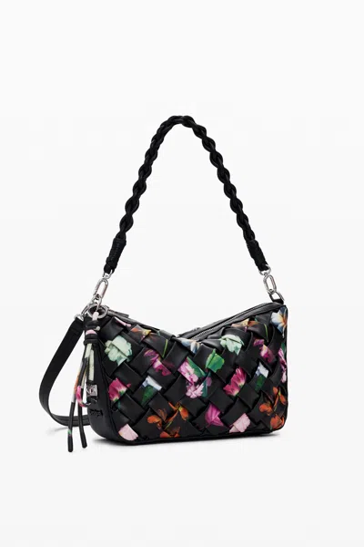 Desigual Floral Handbag In Black