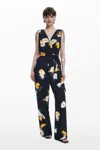 Desigual Floral Jumpsuit In Black