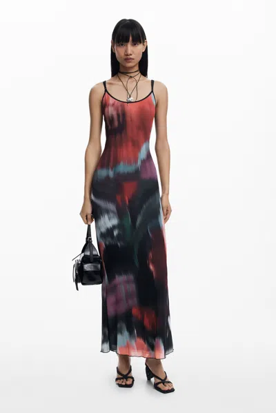 Desigual Floral Midi Dress With Straps