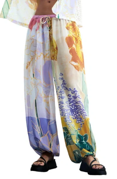 Desigual Floral Print Balloon Pants In Multi