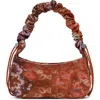 Desigual Floral Print Corduroy Handbag In Orange