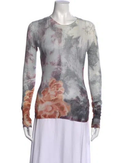 Pre-owned Desigual Floral Print Crew Neck Sweater In Multicolor