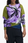 Desigual Floral Print Crewneck Sweater In Multi