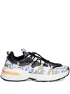Desigual Floral-print Lace-up Low-top Sneakers In Gray