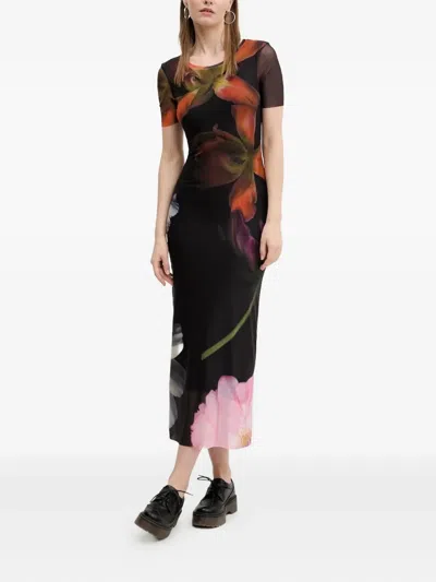 DESIGUAL FLORAL-PRINT MIDI DRESS