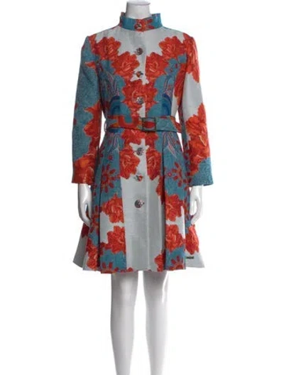 Pre-owned Desigual Floral Print Mini Dress In Blue