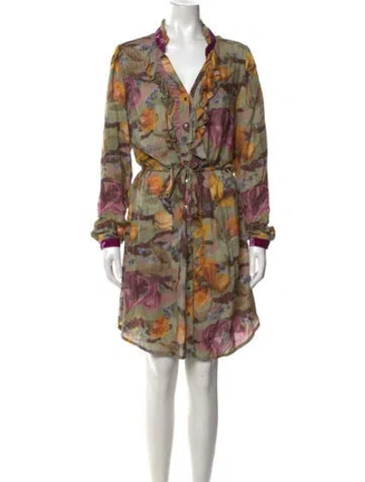 Pre-owned Desigual Floral Print Mini Dress In Multi