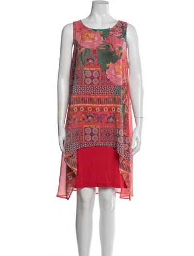 Pre-owned Desigual Floral Print Mini Dress In Red