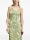 Desigual Floral-print Open-back Midi Dress In Green