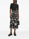 Desigual Floral-print Tiered Midi Dress In Black