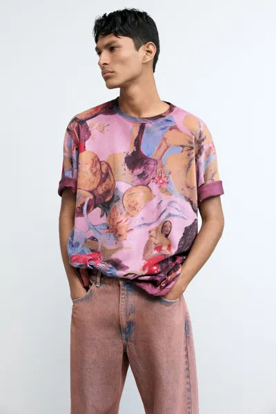 Desigual Floral Printed T-shirt In Multi