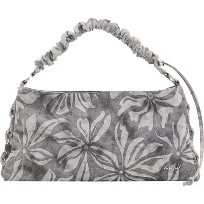Desigual Floral Ruched Strap Shoulder Bag In Black