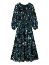 Desigual Floral Ruffled Midi Dress In Black
