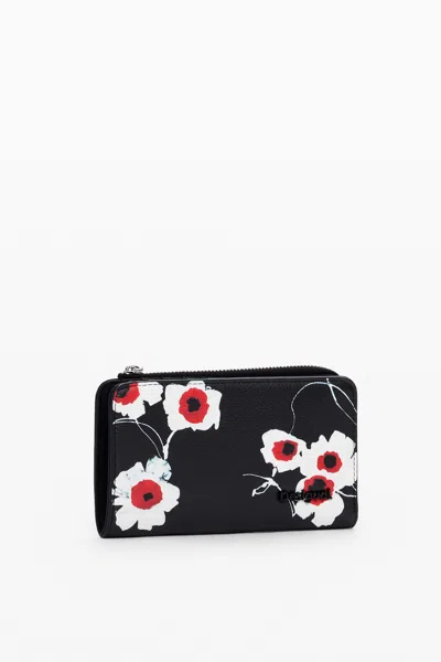 Desigual Floral S Wallet In Black