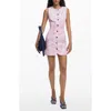Desigual Floral Sleeveless Button Front Sheath Dress In Pink