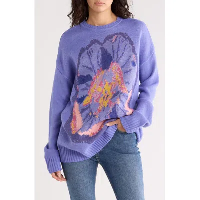 Desigual Floral Sweater In Purple