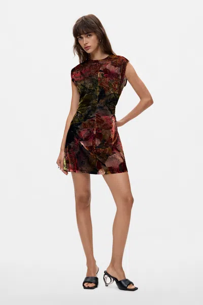 Desigual Floral Velvet Dress M. C. Lacroix In Red