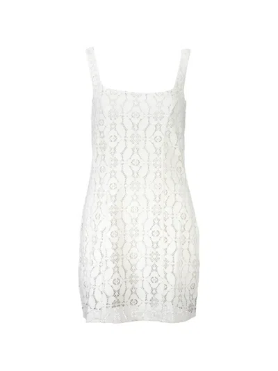 Desigual Floral-lace Mini Dress In White