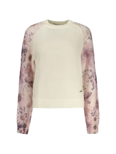 Desigual Floral-print Raglan-sleeve Sweater In Neutral