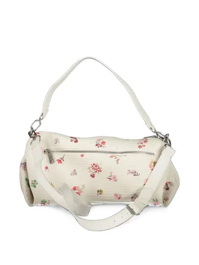 Desigual Floral-print Shoulder Bag In White