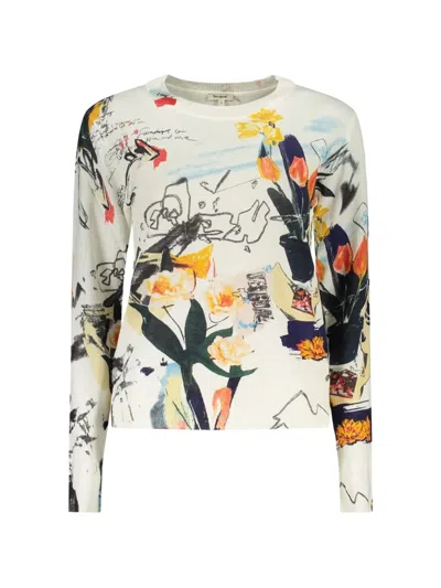 Desigual Floral-print Sweater In Neutral