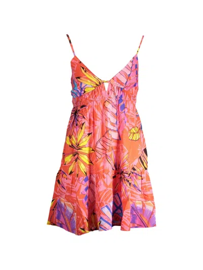 Desigual Floral-print Tiered Mini Dress In Multi