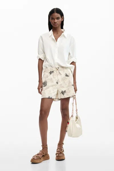 Desigual Flowy Shorts In White