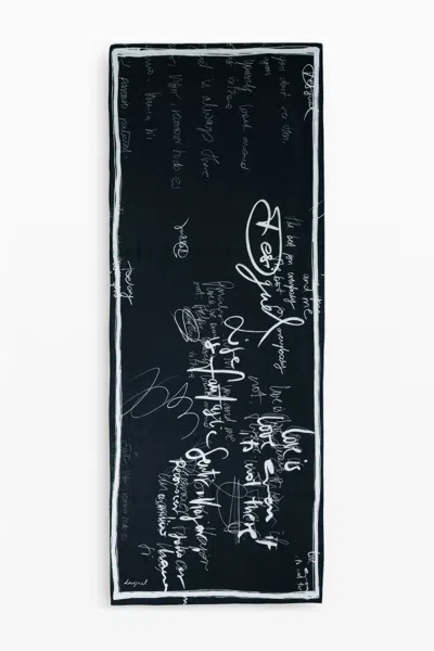 Desigual Foulard Lettering In Black