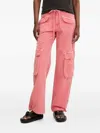 Desigual Fluid Cotton Blend Cargo Pants In Pink