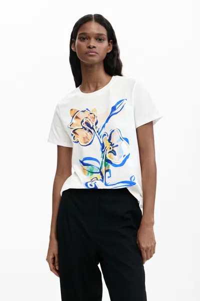 Desigual Garden Flowers T-shirt In White
