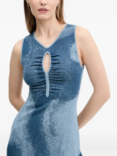 Desigual Abstract-print Dress In Blue