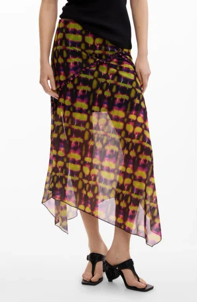 Desigual Geo Print Handkerchief Hem Skirt In Multi