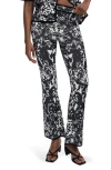 Desigual Geo Print Straight Leg Pants In Multi