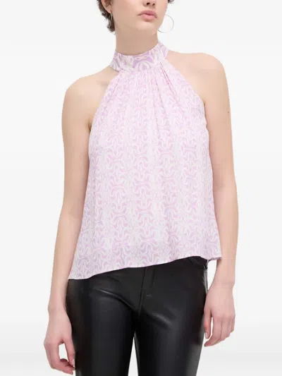Desigual Geometric-pattern Blouse In Purple