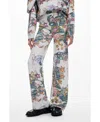 Desigual Girls's Elastic Pants With Patterns In Green