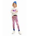 Desigual Girls Butterfly Wings Leggings In Pink